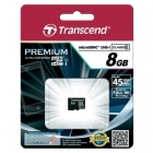 MicroSD  8GB  Transcend Class 10 UHS-I 300x без адаптера